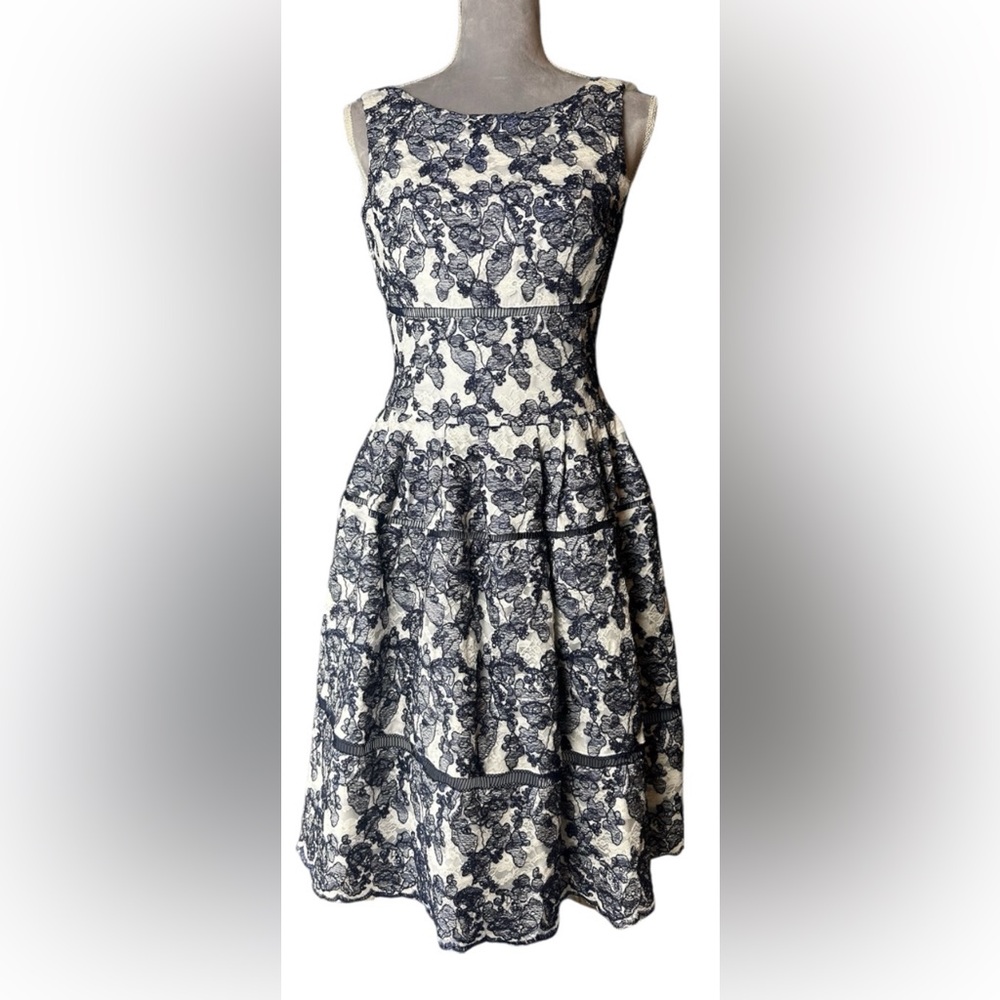 Eliza J white and navy lace summer dress. Size 4